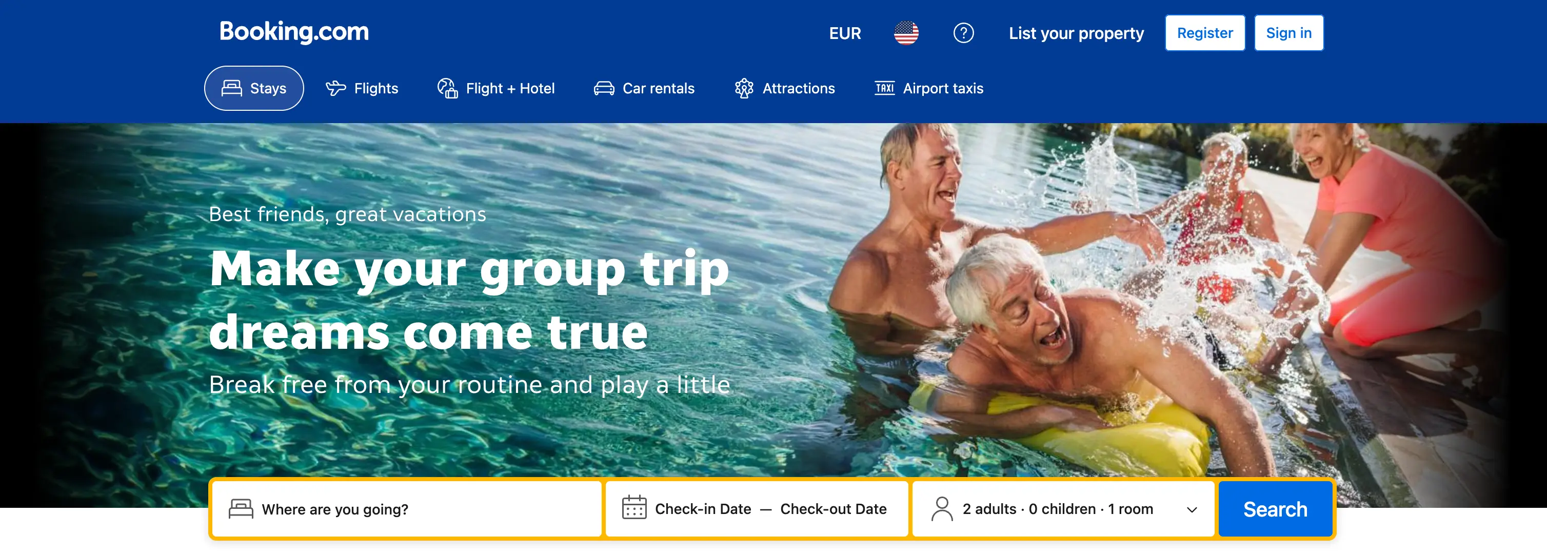 Booking.com homepage