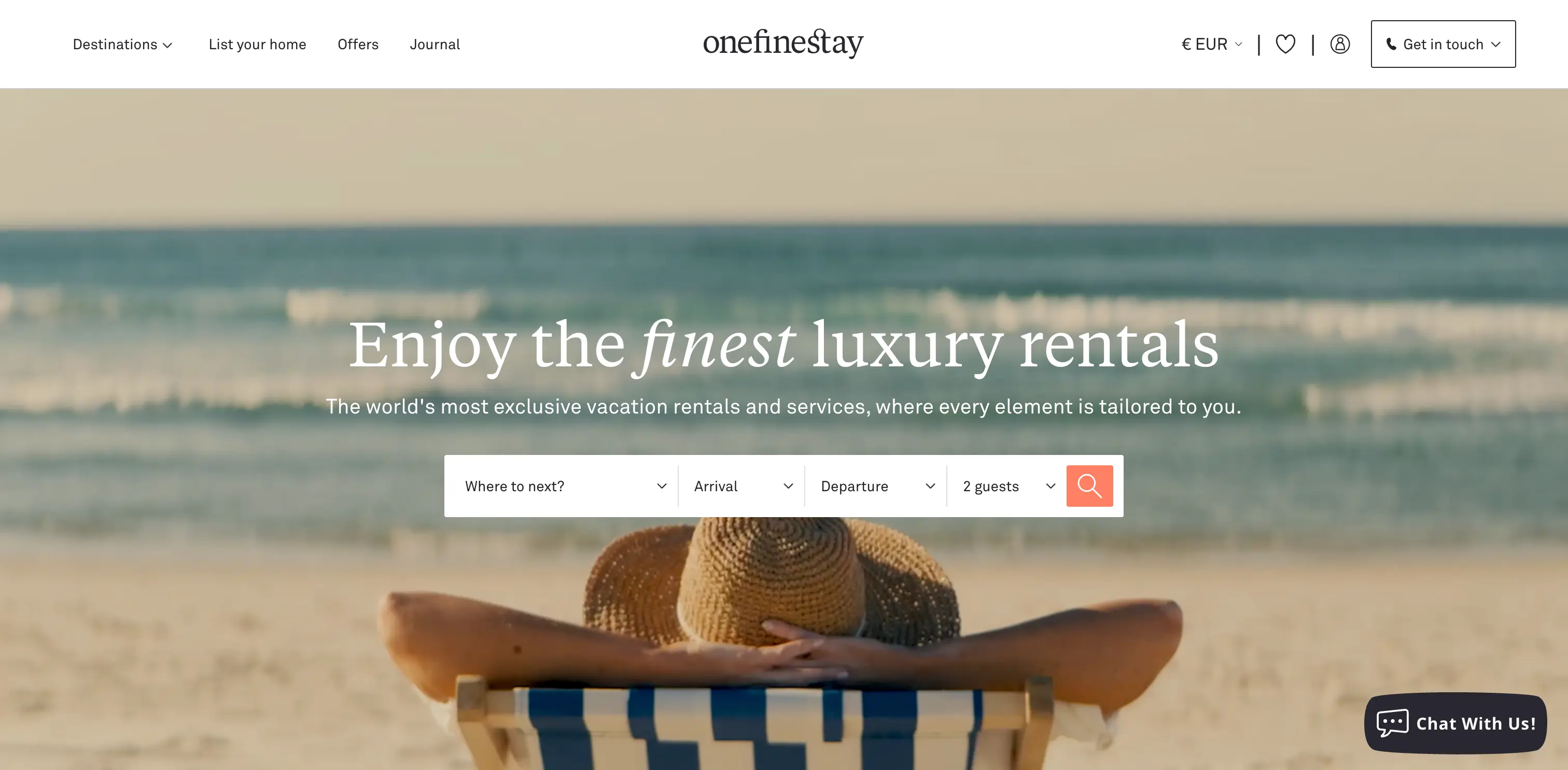 onefinestay homepage