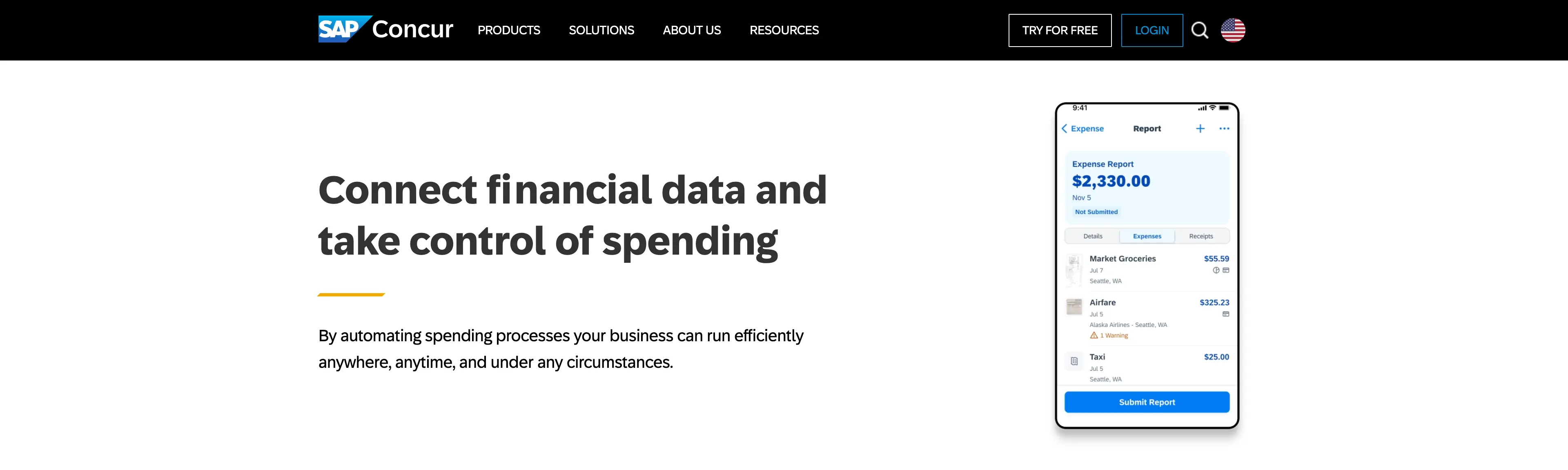 SAP Concur homepage