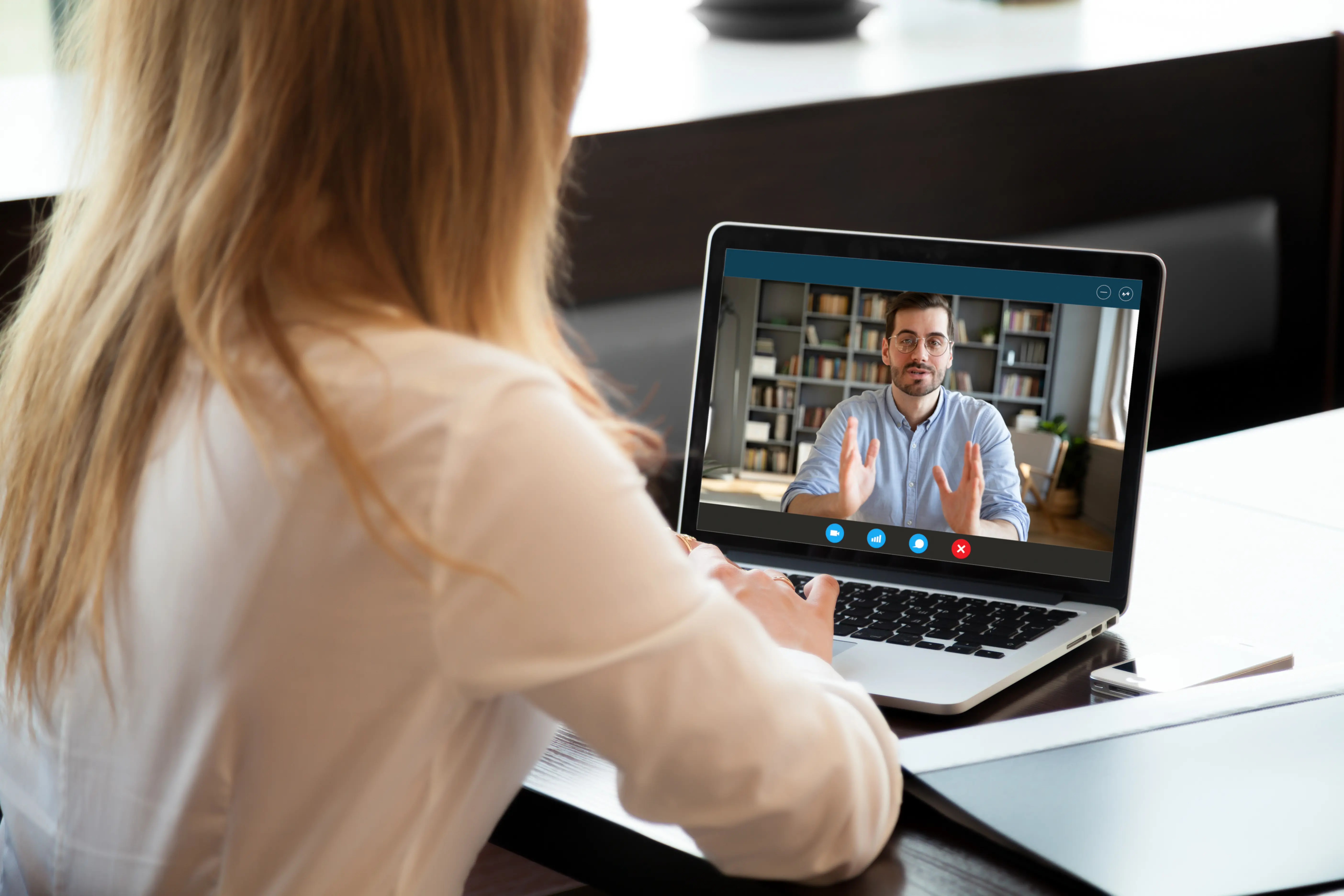 Two Persons On A Video Call
