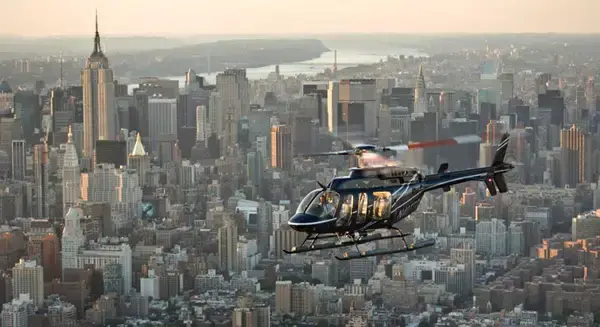 Helicopter Flying Above New York