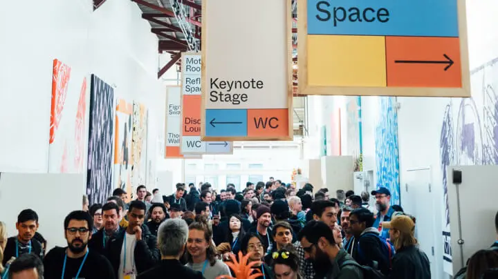 crowd at a conference center