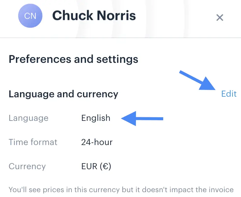 Change Language In Profile Panel