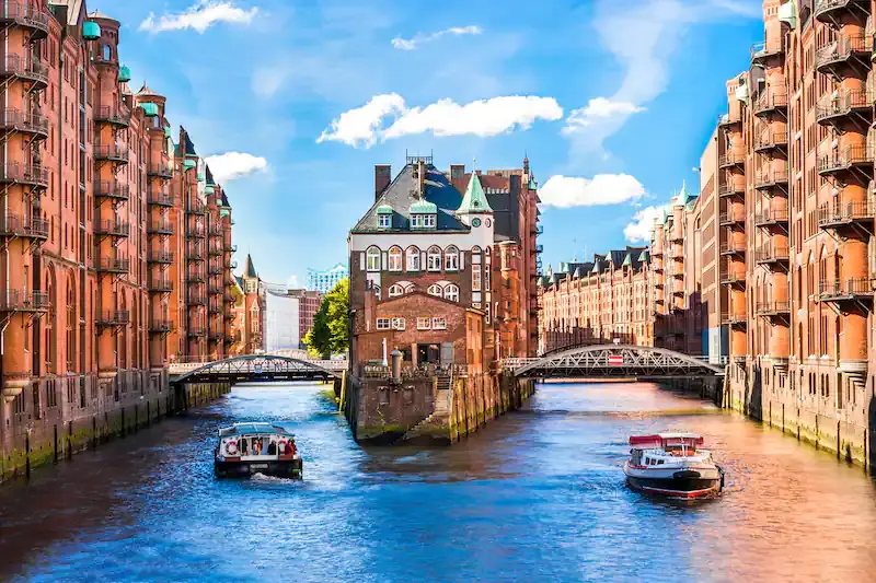 Hamburg, Elbe mit Booten