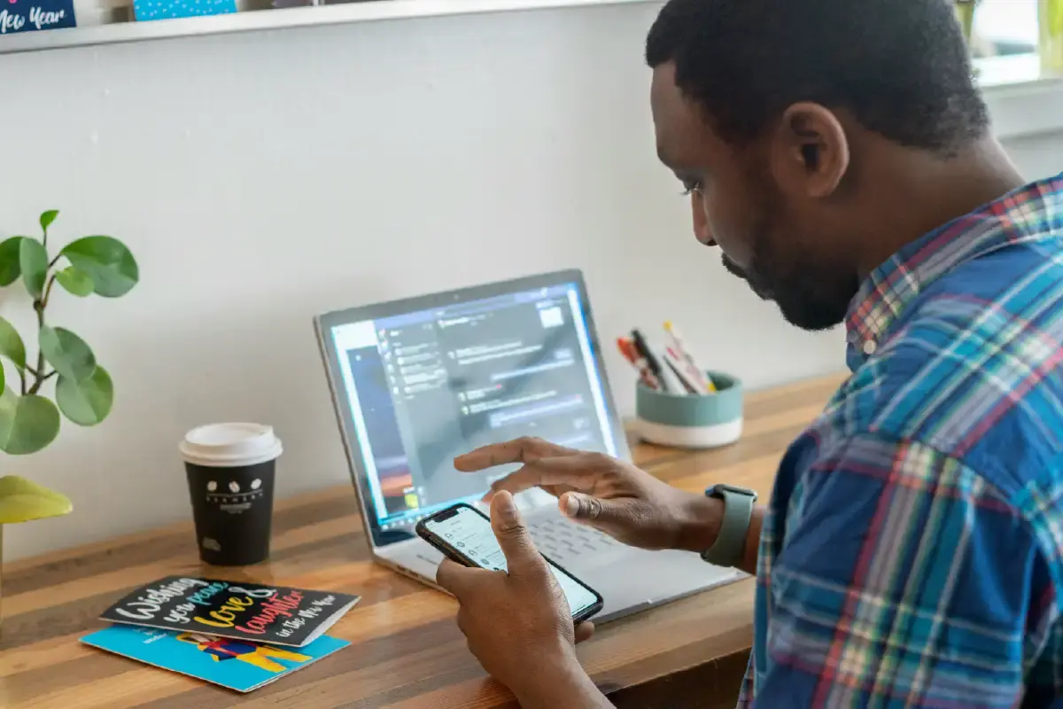 Man O Phone And Laptop