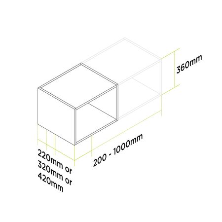 customisable slimline open shelf
