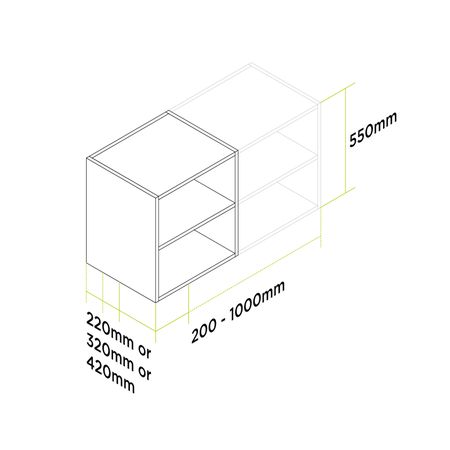 customisable medium wall open shelf