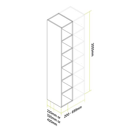 customisable pantry open shelf