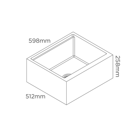 600 stainless steel farmhouse sink