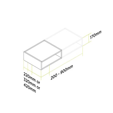 customisable infill open shelf