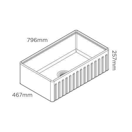 800 fireclay farmhouse sink
