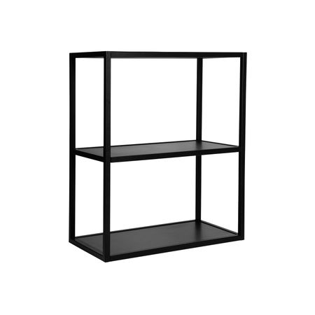 600mm black wall steel frame shelf