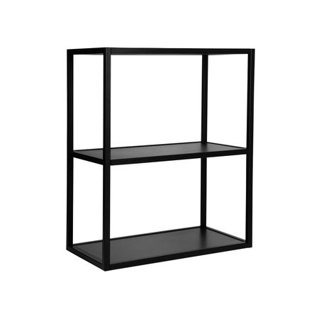 900mm black wall steel frame shelf