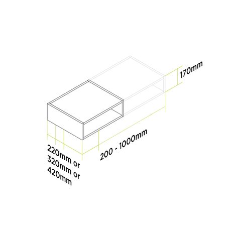customisable infill open shelf