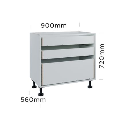900mm 3 drawer base cabinet