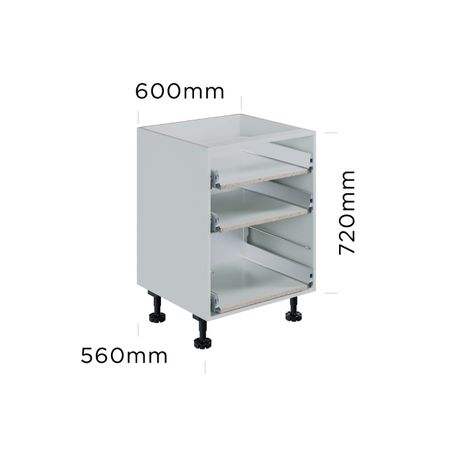 600mm 3 drawer base cabinet (metal sided)