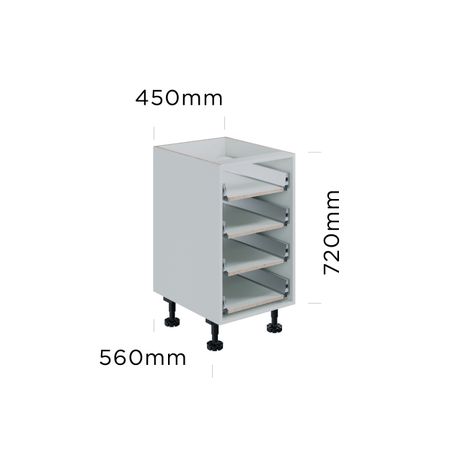 450mm 4 drawer base cabinet (metal sided)
