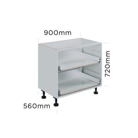 900mm 2 drawer base cabinet (metal sided)