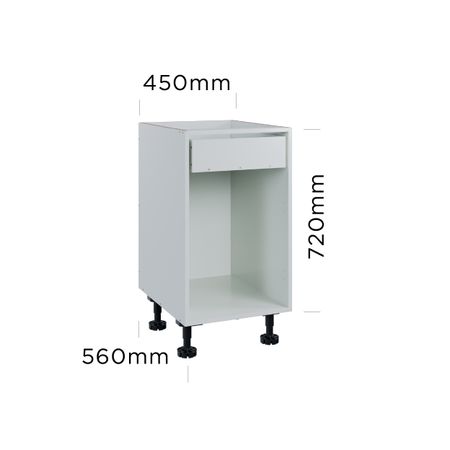 450mm 1 door 1 drawer base cabinet