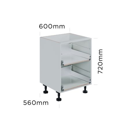 600mm 2 drawer base cabinet (metal sided)