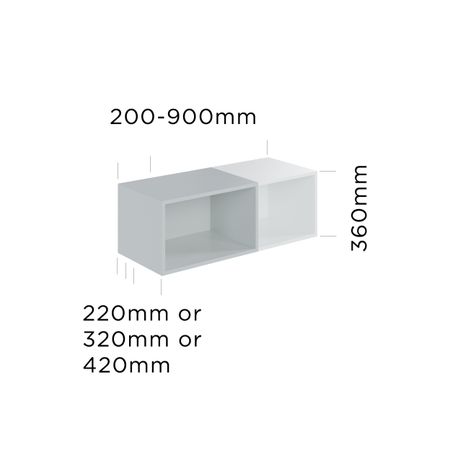 customisable slimline open shelf