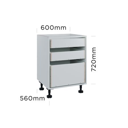 600mm 3 drawer base cabinet
