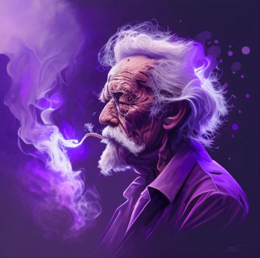 Old man smoker's cough, smoking
