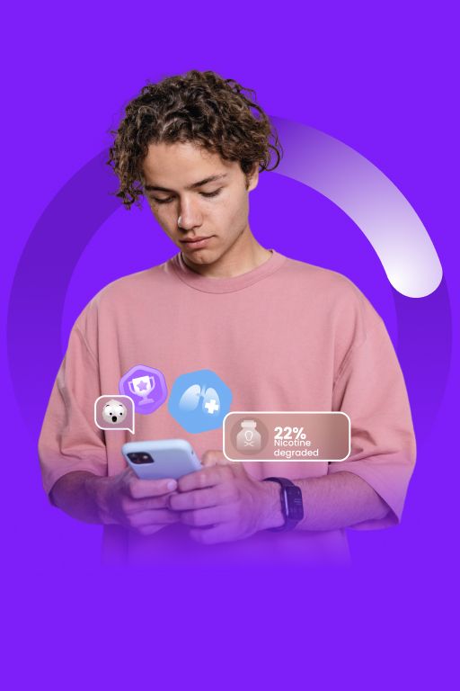 Boy with holding a smart phone