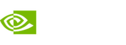Green NVIDIA logo with stylized eye design and the name "NVIDIA" in lowercase white letters on a black background.