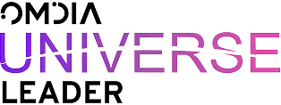 The image shows the word "UNIVERSE" in large purple and pink gradient letters next to a small "MEDIA" in black.