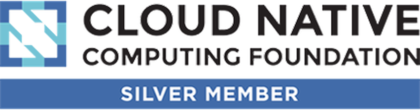 Logo of the Cloud Native Computing Foundation with text "Silver Member" below.