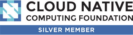 Logo of the Cloud Native Computing Foundation with text "Silver Member" below.