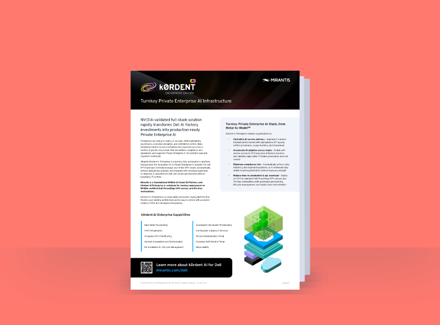 Flyer for Kørdent AI Enterprise Edition, detailing private enterprise AI infrastructure and capabilities on a red background.