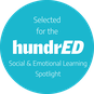 Selected for the hundrED social & Emotional learning spotlight circular logo in blue
