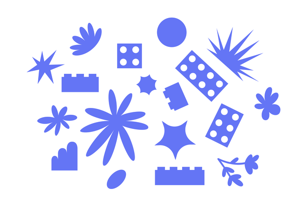 Blue Play Included Lego Bricks illustration