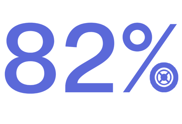 82% written in blue