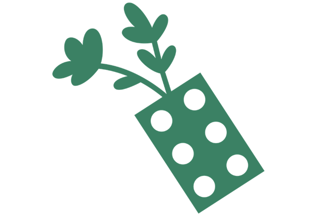 Green Lego Brick with leaves