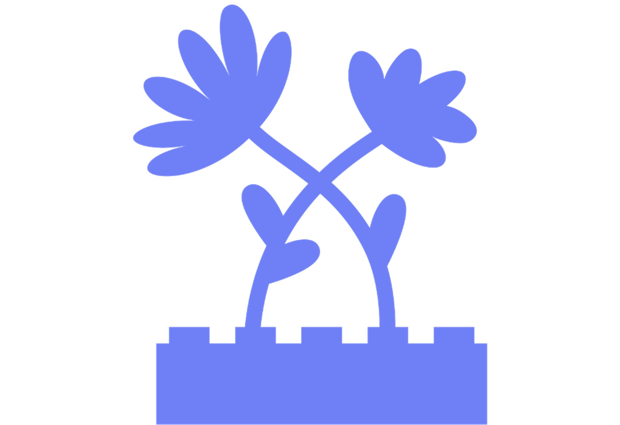 Purple Lego Brick with flowers