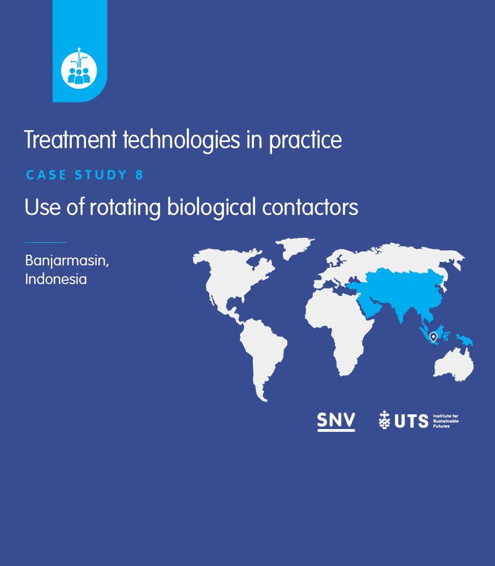 Eighth of the nine case studies in the SNV-ISF UTS Treatment Technologies in Practice book, featuring rotating biological contactors in Indonesia