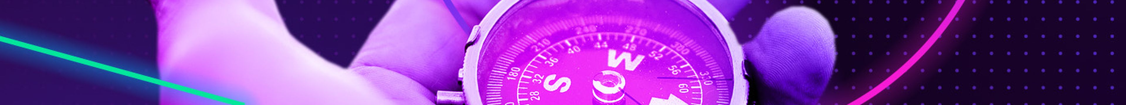 A person holding out a compass as an analogy for setting a brand purpose