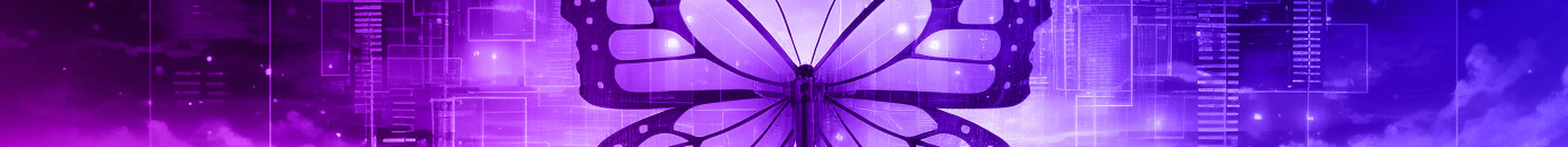 A butterfly layered with data over a cityscape, illustrating, embracing change in digital ecosystems