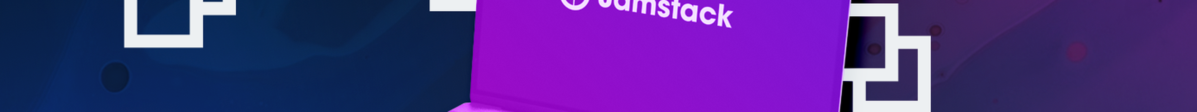 Laptop with Jamstak logo on screen