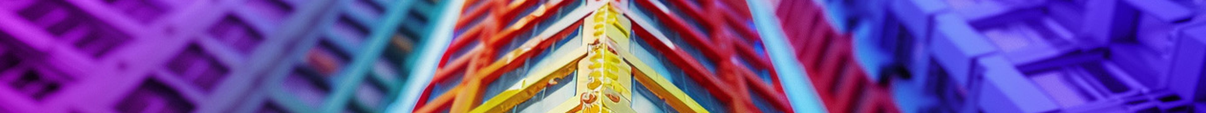 A skyscraper made from LEGO bricks representing scalable growth