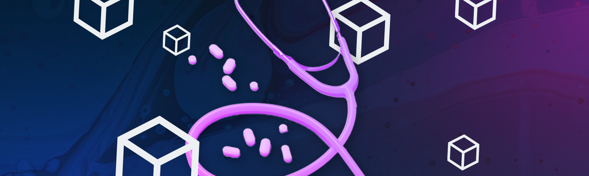Stethascope with generic cube wireframe product icons