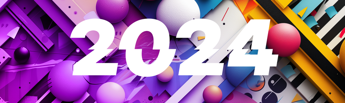 A colourful background with the words 2024 on it.