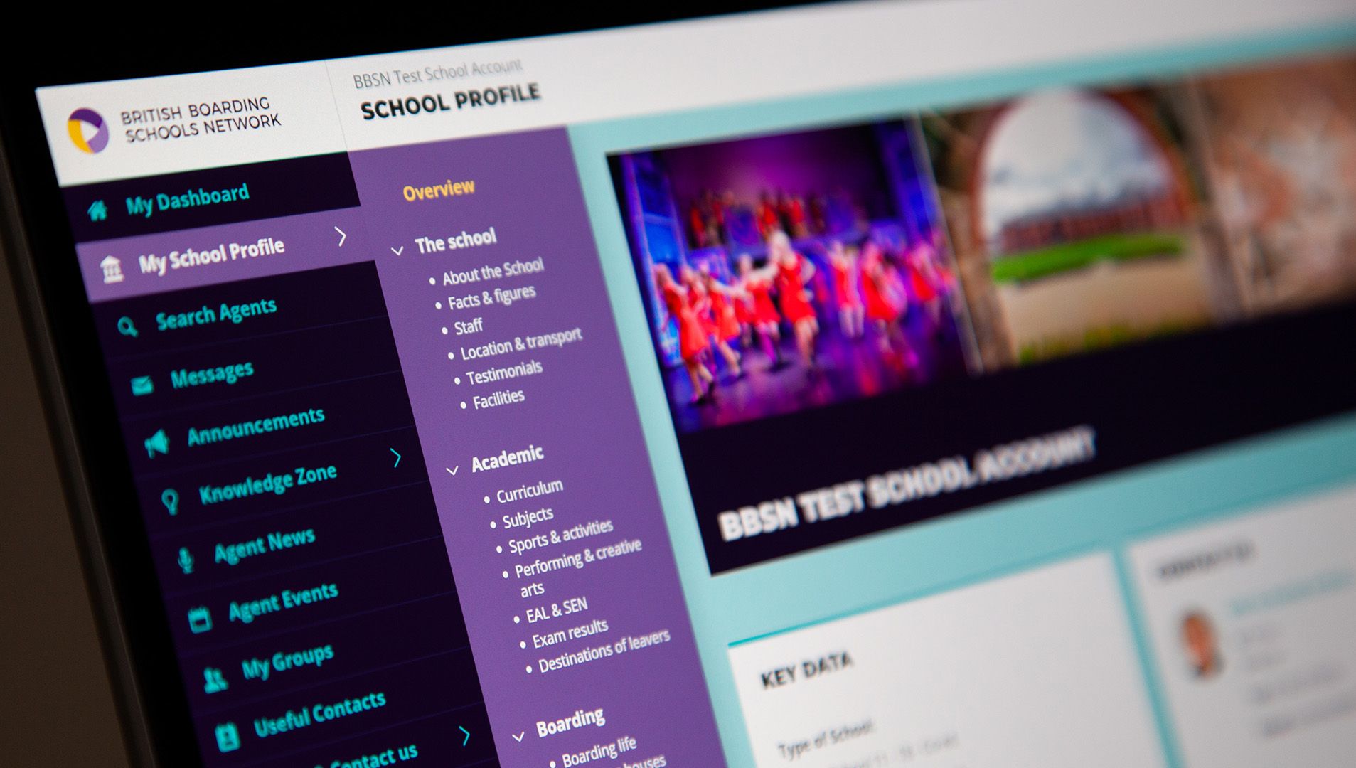 The BBSN web portal on a screen.