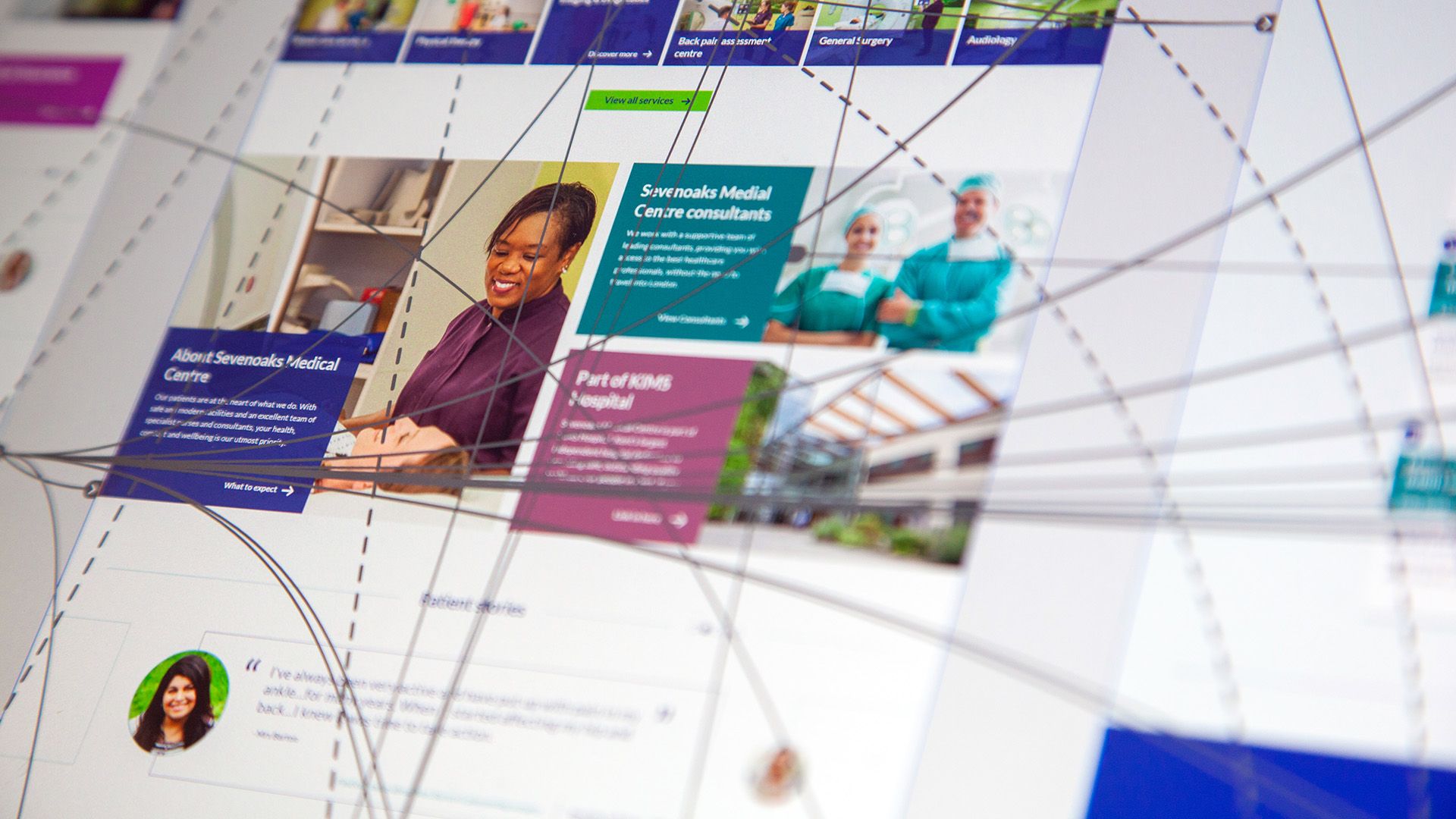 The KIMS Hospital website prototype in Adobe XD.