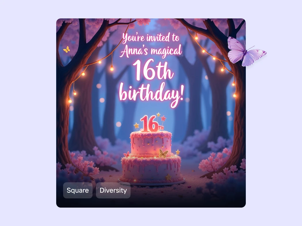 Criador de cartões de aniversário – Gere cartões de aniversário  personalizados com IA | Photoroom, image size:1048x786