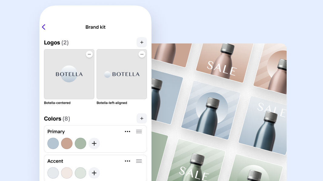 brand consistency example showing matching visual elements across website mobile app and print materials