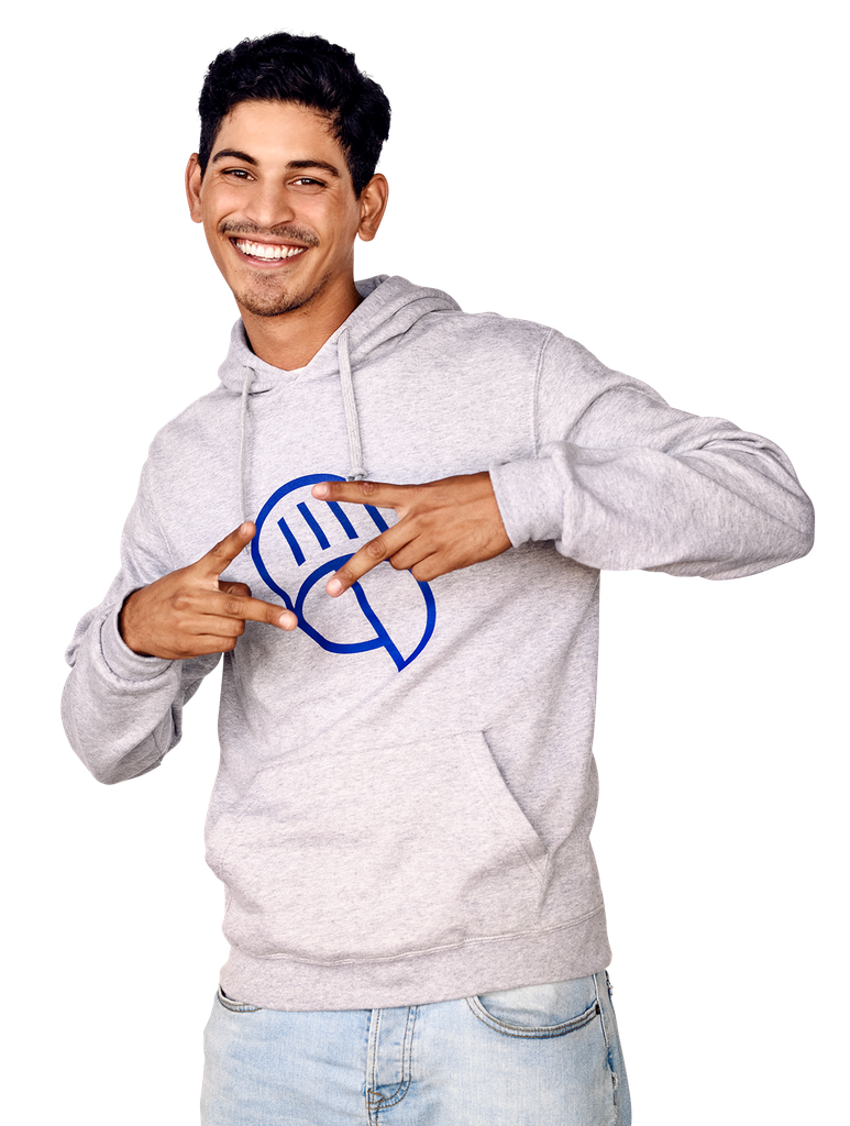 Young male smiling.